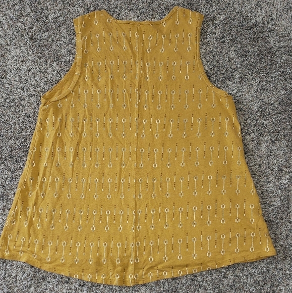 Embroidered Mustard Yellow Sleeveless Top - Picture 5 of 5
